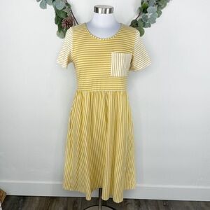 Polagram Yellow Striped Midi Dress